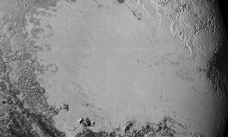 The smooth plain Sputnik Planum on Pluto.