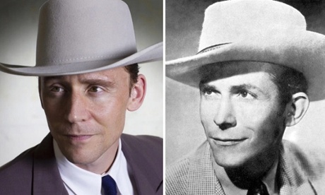 Tom Hiddleston as Hank Williams in I Saw the Light. Right: The Real Hank Williams