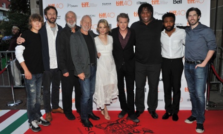 Brides to be ... Gage Munroe, Chris O'Dowd, Rob Reiner, Patrick Stewart, Rachel McAdams, Carry Elwes, George Laraque, Donald Glover, and director Jason Reitman attend Jason Reitman's Live Read during this year's Toronto International Film Festival