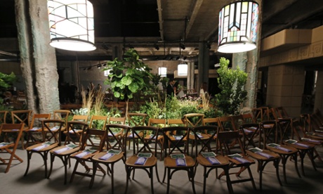 Background scenery at the Opening Ceremony New York show.