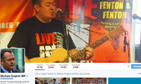 Michael Dugher’s Twitter page late on Monday morning