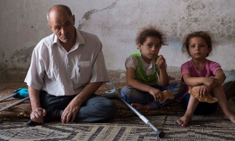 Abed Abu Hakim, aged 50, from Deraa. The father of 12 lost his leg as a child and still has three teenage daughters in Syria.