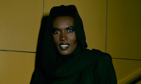 Grace Jones in a cowl.