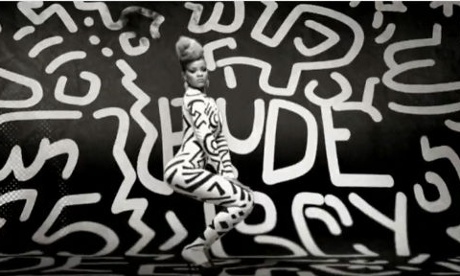 Rihanna in the Rude Boy video. 