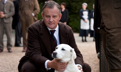 Lord Grantham and Isis. Hugh Bonneville in Downton Abbey.