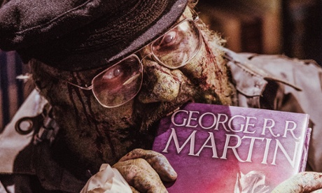 Game of Thrones writer George RR Martin hams it up as a zombie for the series Z Nation.
