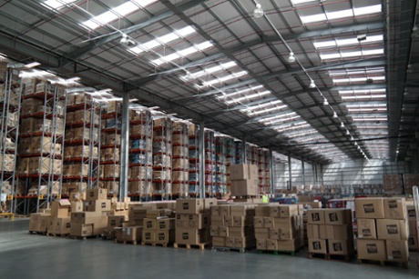 A distribution shed at DP World London Gateway Port and Logistics Park.