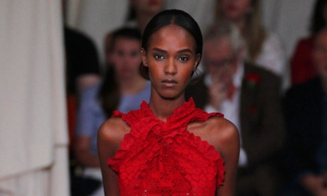 Ruby red gowns on the Oscar de la Renta catwalk