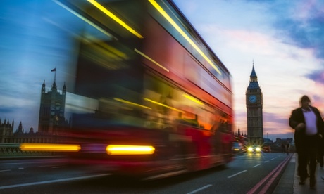 London Double Decker Bus and People against Big Ben