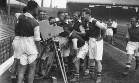 The scene on 16 September 1937 when the BBC mobile television unit screened Arsenal v Arsenal Reserves.
