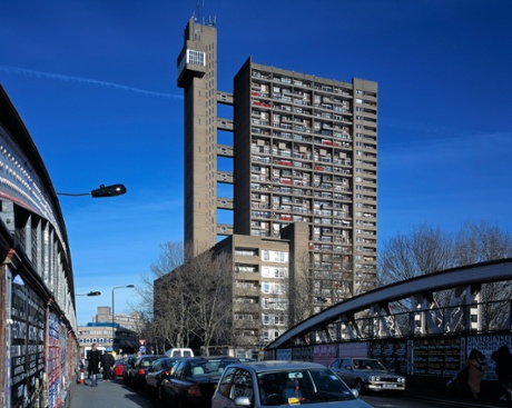 Trellick tower view from a bridge.