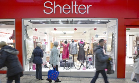 Shelter shop with passersby