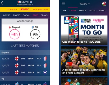 Official Rugby World Cup 2015 App.