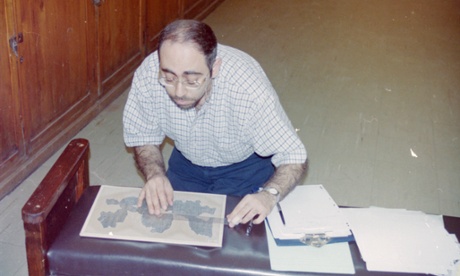 Wael Sherbiny working on the manuscript at the Cairo Museum