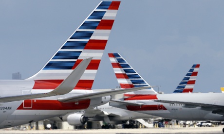 American Airlines aircraft taxi at Miami International Airport, in Miami.