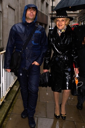 Liam Gallagher and Fiona Shackleton arriving at court