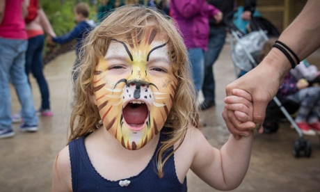 Four-year-old Clem in lion face paint