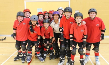 Jenna Downing with a group of students