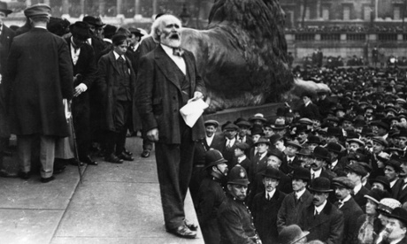 Keir Hardie at a Suffragettes' free speech meeting in London in 1913.