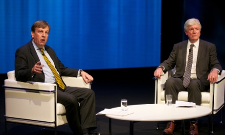 John Whittingdale, secretary of state for culture, media and sport and Tony Hall, director-general of the BBC at the Royal Television Society Cambridge Convention on 16 September 2015.