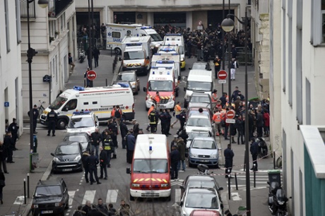 The aftermath of the Charlie Hebdo attacks.