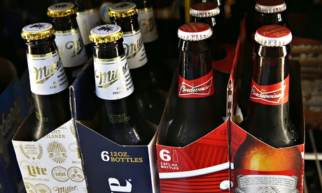 Bottles of Miller Lite and Budweiser