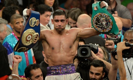 Khan after winning the WBC Silver welterweight title against Luis Collazo last year.