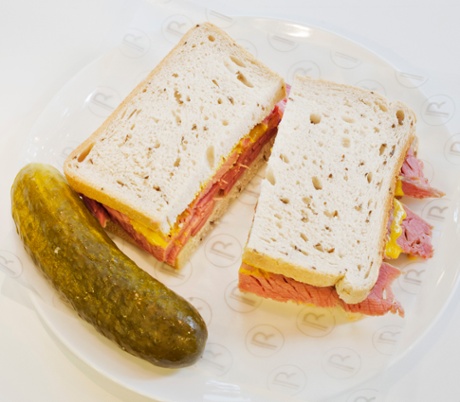 Brass Rail's salt beef with pickle