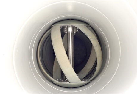 Lucid’s five-bladed spherical turbine design.