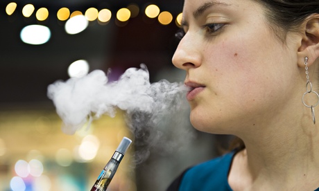 Vaper at an electronic cigarette shop, Covent Garden, London - 12 Nov 2014