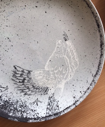 Inspired by tattooed factory workers: Kiki van Eyck's  plate for 1882 Ltd.