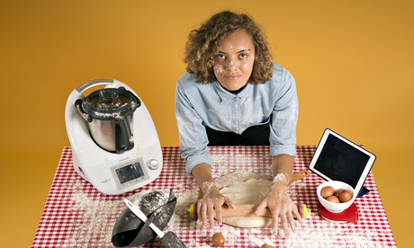 Ruby Tandoh with the mixer, bread maker and scales that she tested.