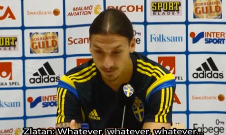 Zlatan Ibrahimovic became involved in another heated exchange with a journalist on Tuesday as Sweden continued preparing for their qualifier against Russia.