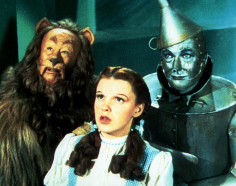 Bert Lahr as the cowardly Lion, in The Wizard of Oz.