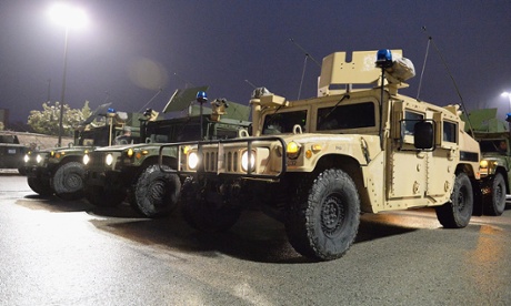 US-style law enforcement: Humvees.