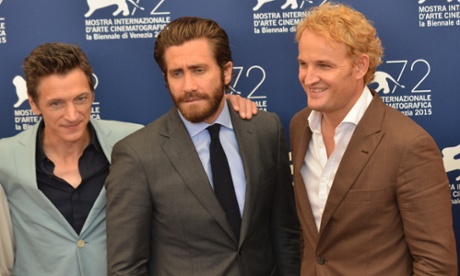 Jake Gyllenhaal and Jason Clarke at the press conference for Everest in Venice.