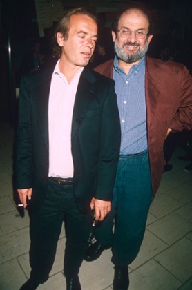 Rushdie with Martin Amis at a Nigella Lawson book launch in 1998.