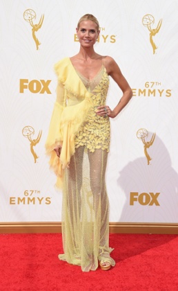 Heidi Klum attends the 67th Emmy Awards, September 20, 2015 at the Microsoft Theatre in downtown Los Angeles. AFP PHOTO / MARK RALSTONMARK RALSTON/AFP/Getty ImagesCelebritiesTelevision Show