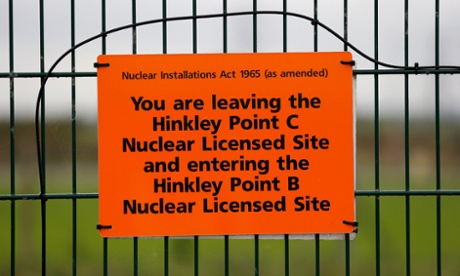 The border of the site where the Hinkley Point C nuclear power station will be constructed in Somerset