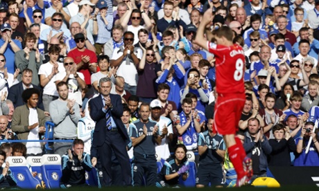 Steven Gerrard and José Mourinho