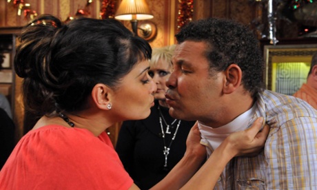 Charles in Coronation Street, with Beverley Callard.