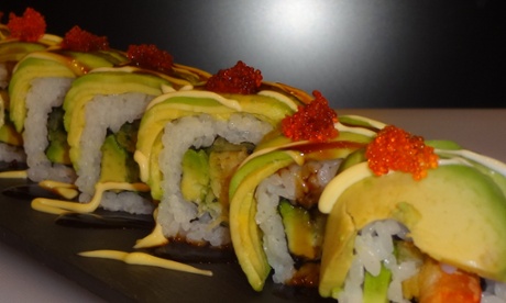 Dragon rolls at Hasu Sushi.