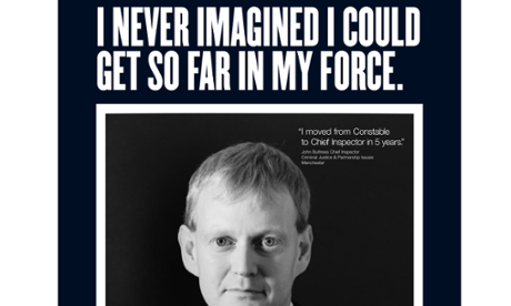 John Buttress in an advert for Greater Manchester police