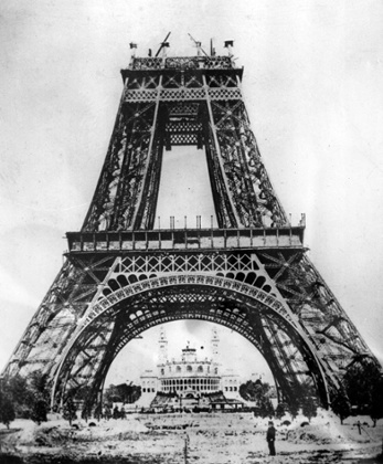 The Eiffel Tower under construction in Paris, France, 1887.
