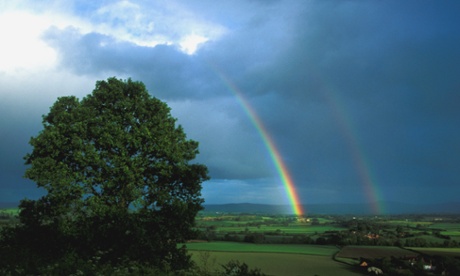 Double rainbow Lyth Hill Shropshire England UK GB British