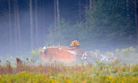 flowers on the flight 93 memorial