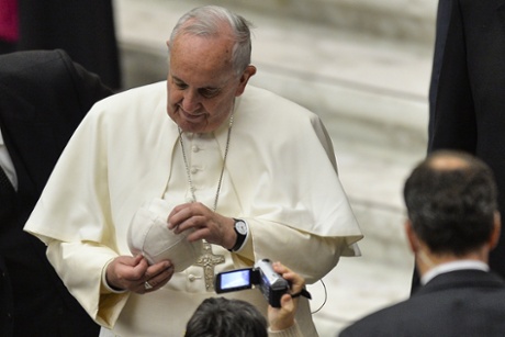 Pope Francis at the Vatican on January 21, 2015.