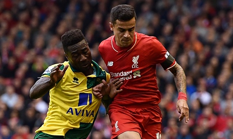 Philippe Coutinho in action against Norwich