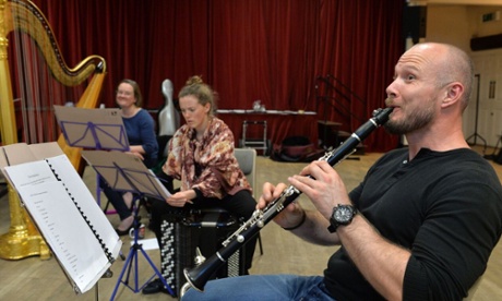 Musicians rehearsing for Rolf Hind's Lost in Thought