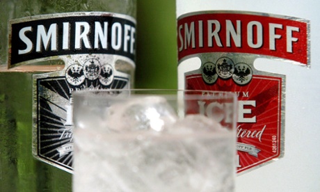 Smirnoff bottles and glass 